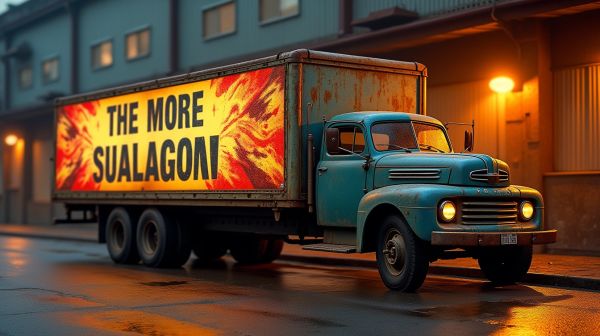 Un utilitaire transformé en panneau publicitaire roulant grâce au covering